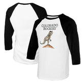 Colorado Rockies Tiny Turnip Youth TT Rex Raglan 3/4 Sleeve T-Shirt On Sale