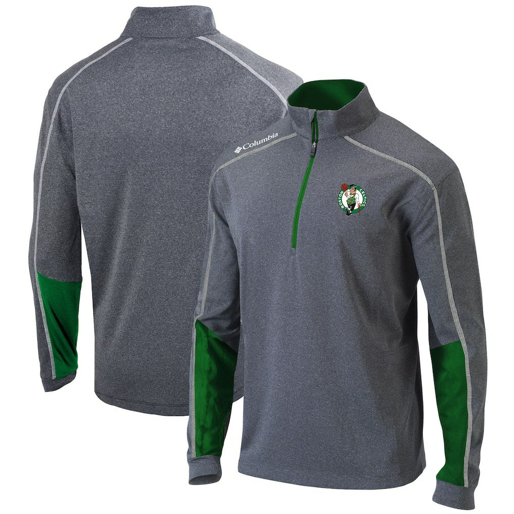 Columbia - Boston Celtics Omni-Wick Shotgun 2.0 Quarter-Zip Pullover Top - Heathered Gray/Green