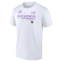 Columbus Blue Jackets - NHL Hockey Fights Cancer T-Shirt White