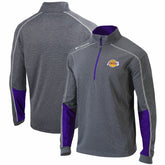 Columbia - Los Angeles Lakers Omni-Wick Shotgun 2.0 Quarter-Zip Pullover Top - Heathered Gray/Purple