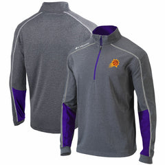 Columbia - Phoenix Suns Omni-Wick Shotgun 2.0 Quarter-Zip Pullover Top - Heathered Gray/Purple