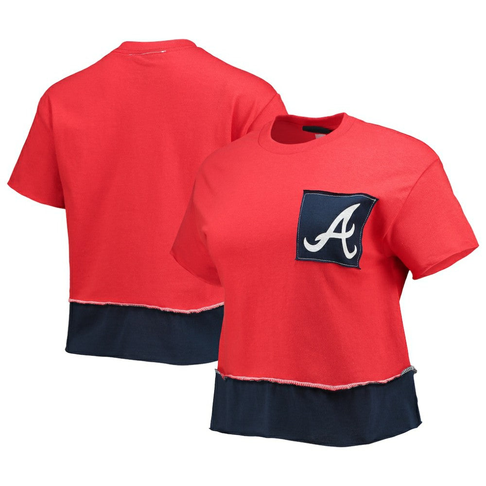 Atlanta Braves Refried Apparel Women's Cropped T-Shirt Lifestyle