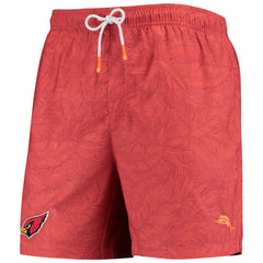 Arizona Cardinals Team Naples Layered Leaves Swim Trunks Cardinal - Tommy Bahama