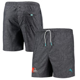 Cleveland Browns Naples Layered Leaves Swim Trunks Black - Tommy Bahama