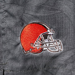 Cleveland Browns Naples Layered Leaves Swim Trunks Black - Tommy Bahama
