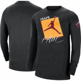 NBA - Miami Heat Jordan Brand Courtside Max 90 Vintage Wash Statement Edition Long Sleeve T-Shirt - Black