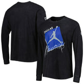 NBA - Dallas Mavericks Jordan Brand Courtside Max 90 Vintage Wash Statement Edition Long Sleeve T-Shirt - Black