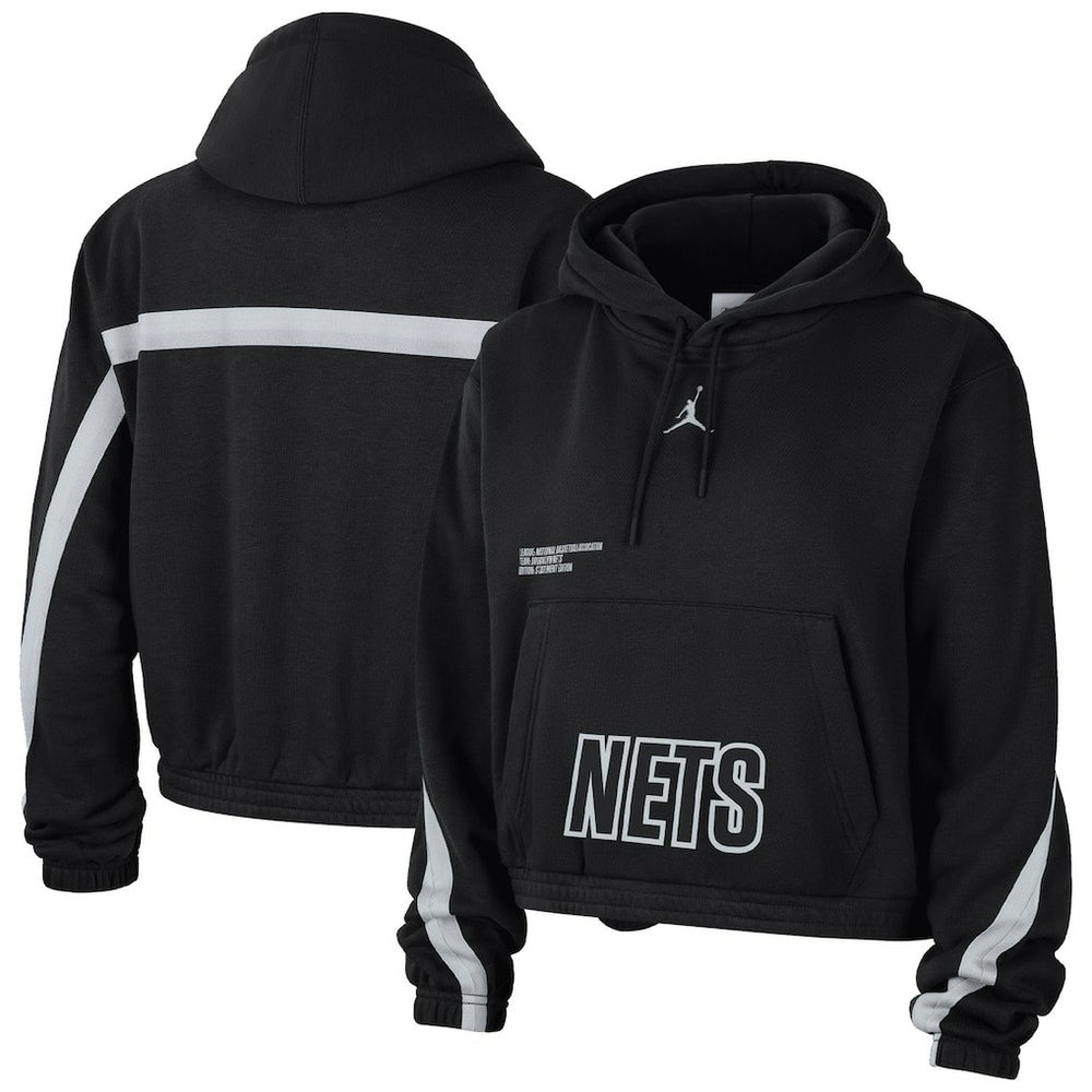 NBA - Brooklyn Nets Jordan Brand Women's Courtside Statement Edition Pullover Hoodie - Black