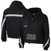 NBA - Brooklyn Nets Jordan Brand Women's Courtside Statement Edition Pullover Hoodie - Black