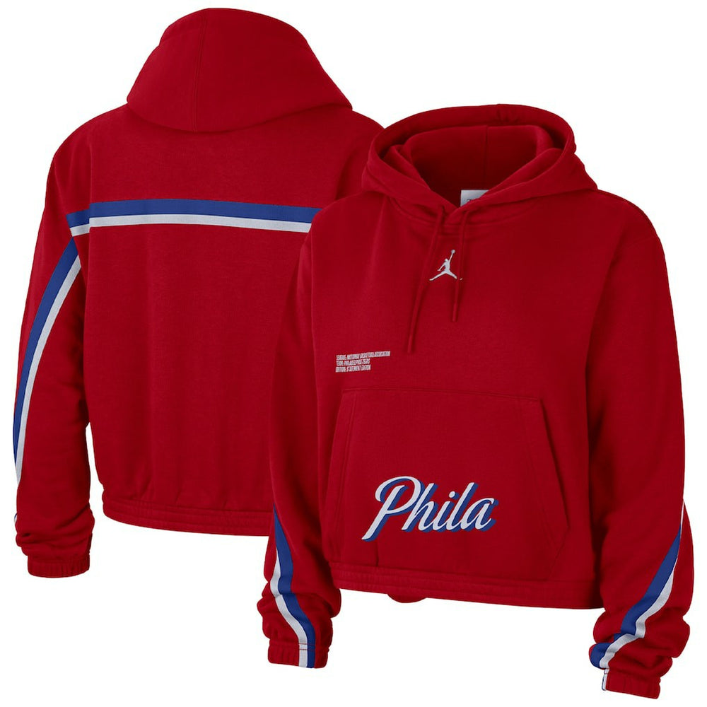 NBA - Philadelphia 76ers Jordan Brand Women's Courtside Statement Edition Pullover Hoodie - Red