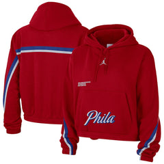 NBA - Philadelphia 76ers Jordan Brand Women's Courtside Statement Edition Pullover Hoodie - Red
