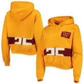 Washington Commanders Refried Apparel Women's Cropped Pullover Hoodie Gold - NFL