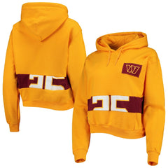 Washington Commanders Refried Apparel Women's Cropped Pullover Hoodie Gold - NFL