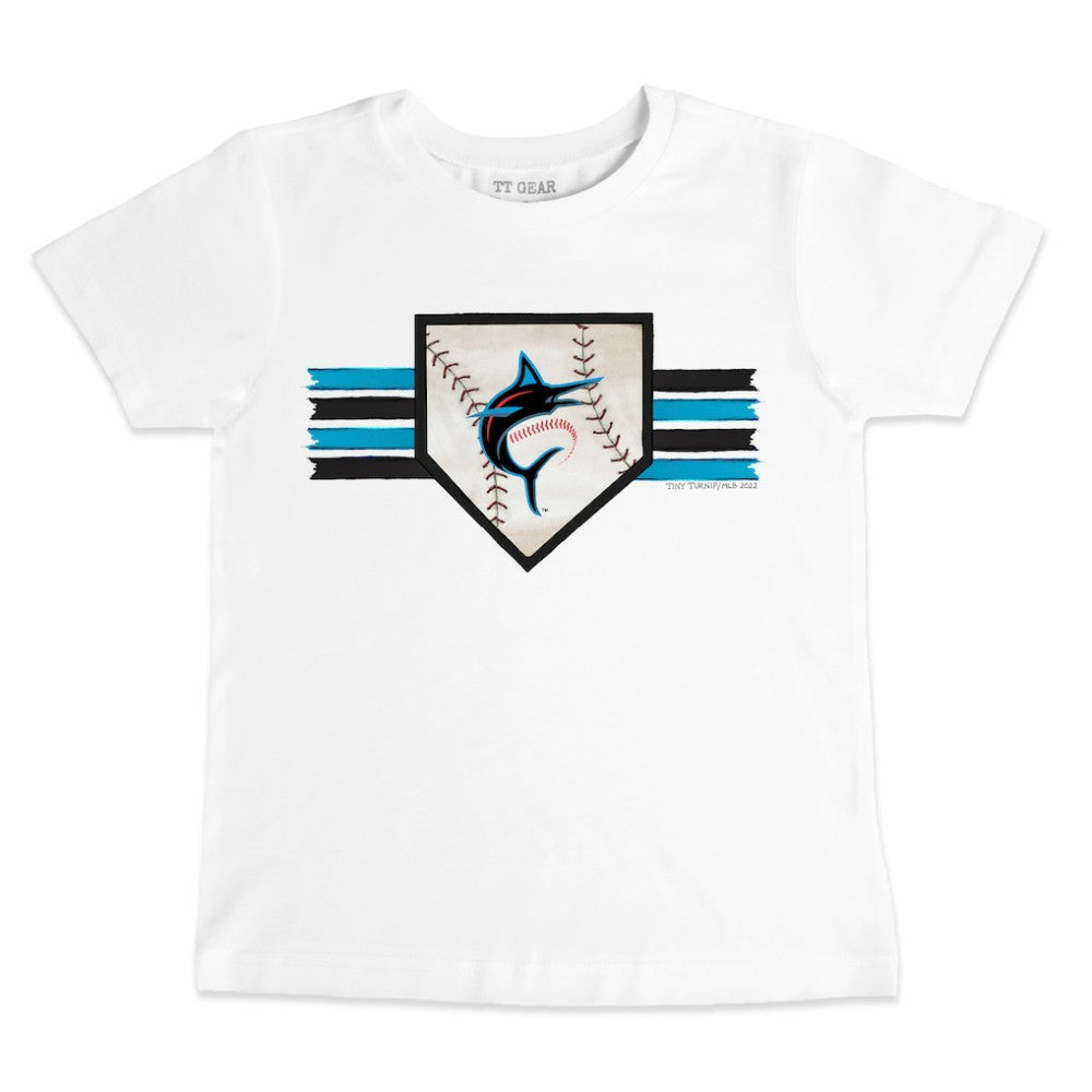 Miami Marlins Tiny Turnip Youth Base Stripe T-Shirt Lifestyle