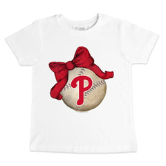 Philadelphia Phillies Tiny Turnip Youth Baseball Bow T-Shirt Clearance