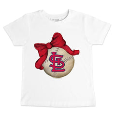 St. Louis Cardinals Tiny Turnip Youth Baseball Bow T-Shirt On Sale