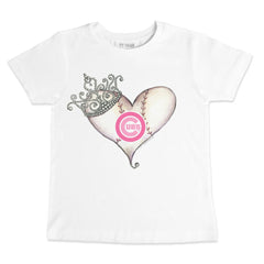 Chicago Cubs Tiny Turnip Youth Baseball Tiara Heart T-Shirt for sale