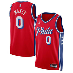 NBA - Tyrese Maxey Philadelphia 76ers Jordan Brand Unisex Swingman Jersey - Statement Edition - Red