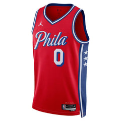 NBA - Tyrese Maxey Philadelphia 76ers Jordan Brand Unisex Swingman Jersey - Statement Edition - Red