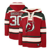 Martin Brodeur New Jersey Devils - '47 Retired Player Name & Number Lacer Pullover Hoodie Red