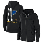 St. Louis Blues - WEAR by Erin Andrews Women's Sponge Fleece Full-Zip Hoodie Black