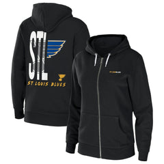 St. Louis Blues - WEAR by Erin Andrews Women's Sponge Fleece Full-Zip Hoodie Black