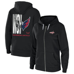Washington Capitals WEAR by Erin Andrews Women's Sponge Fleece Full-Zip Hoodie Black