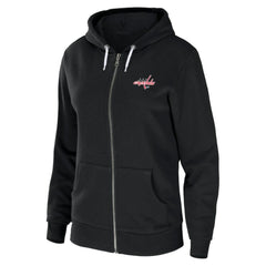 Washington Capitals WEAR by Erin Andrews Women's Sponge Fleece Full-Zip Hoodie Black