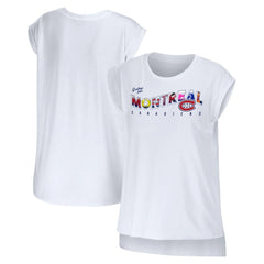 Montreal Canadiens - WEAR by Erin Andrews Women's Greetings From Muscle T-Shirt White