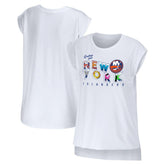 New York Islanders - WEAR by Erin Andrews Women's Greetings From Muscle T-Shirt White