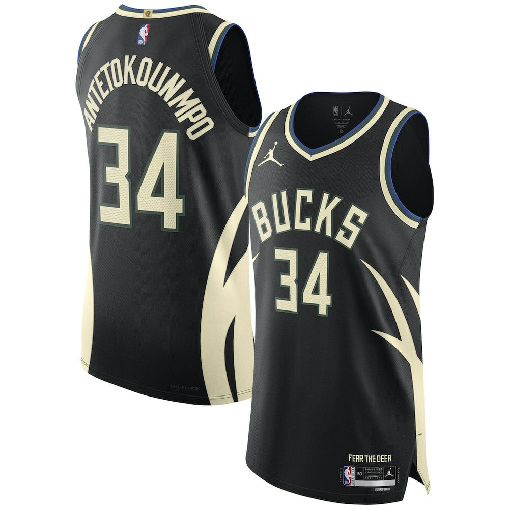 NBA - Giannis Antetokounmpo Milwaukee Bucks Jordan Brand Authentic Player Jersey - Statement Edition - Black
