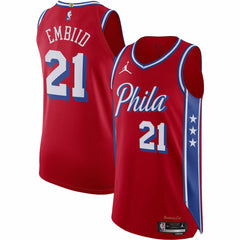 NBA - Joel Embiid Philadelphia 76ers Jordan Brand Authentic Player Jersey - Statement Edition - Red