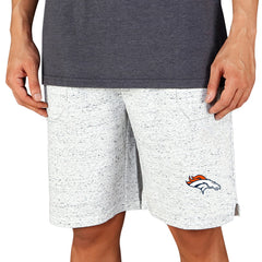 Denver Broncos Concepts Sport Throttle Knit Jam Shorts White/Charcoal - NFL