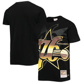 Mitchell & Ness - Philadelphia 76ers Big & Tall Hardwood Classics Big Face 4.0 T-Shirt - Black