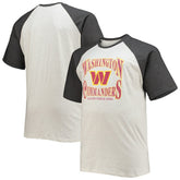 Washington Commanders Big & Tall Wordmark Raglan T-Shirt Oatmeal/Heathered Charcoal - Fanatics