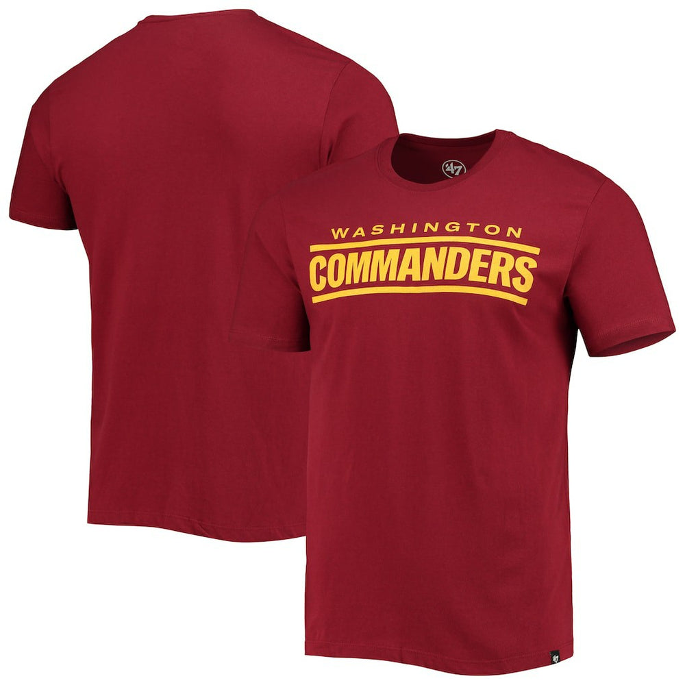 Washington Commanders '47 Wordmark Imprint Super Rival T-Shirt Burgundy - 47 brand