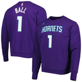 NBA - LaMelo Ball Charlotte Hornets Jordan Brand Statement Name & Number Pullover Sweatshirt - Purple