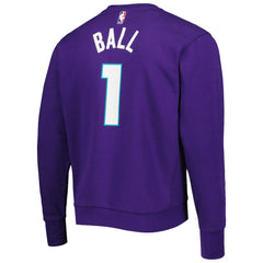 NBA - LaMelo Ball Charlotte Hornets Jordan Brand Statement Name & Number Pullover Sweatshirt - Purple