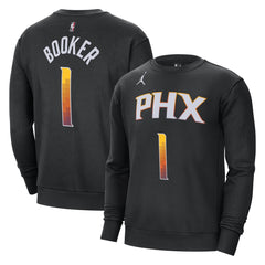 NBA - Devin Booker Phoenix Suns Jordan Brand Statement Name & Number Pullover Sweatshirt - Black