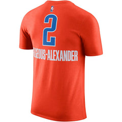 NBA - Shai Gilgeous-Alexander Oklahoma City Thunder Jordan Brand 2022/23 Statement Edition Name & Number T-Shirt - Orange