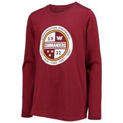 Washington Commanders Youth Secondary Logo Long Sleeve T-Shirt Burgundy - NFL