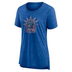 New York Rangers Women's Slow Whistle Tri-Blend T-Shirt Blue