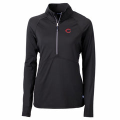 Cincinnati Reds Cutter & Buck Women's Adapt Eco Knit Stretch Half-Zip Pullover Top Lifestyle