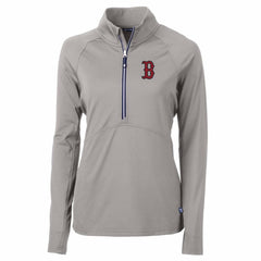 Boston Red Sox Cutter & Buck Women's Adapt Eco Knit Stretch Half-Zip Pullover Top Lifestyle