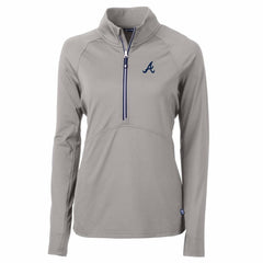 Atlanta Braves Cutter & Buck Women's Adapt Eco Knit Stretch Half-Zip Pullover Top Lifestyle