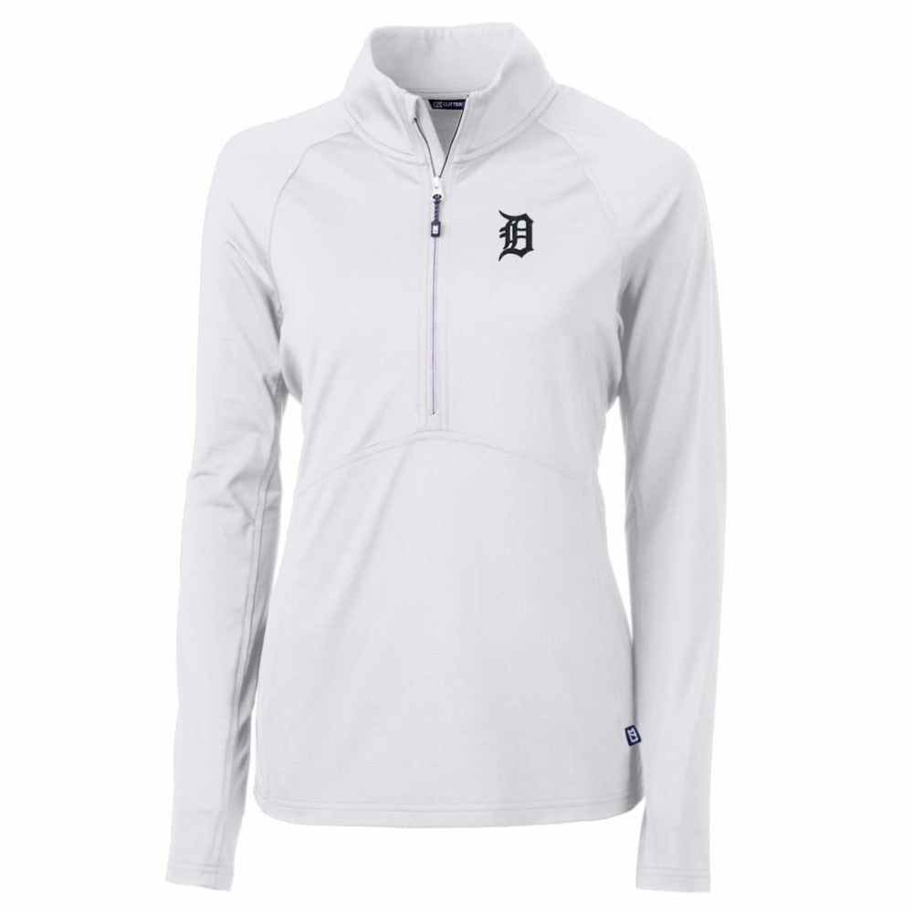 Detroit Tigers Cutter & Buck Women's Adapt Eco Knit Stretch Half-Zip Pullover Top Sale