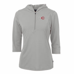 Cincinnati Reds Cutter & Buck Women's Virtue Eco Pique 3/4 Sleeve Half-Zip Pullover Hoodie Near Me