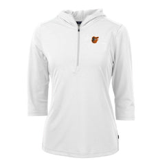 Baltimore Orioles Cutter & Buck Women's Virtue Eco Pique 3/4 Sleeve Half-Zip Pullover Hoodie Online