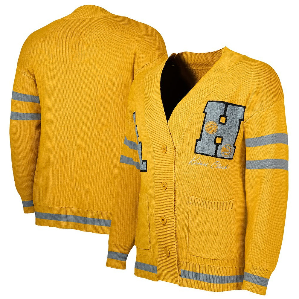 NBA - Atlanta Hawks NBA x Keiser Clark No Caller ID Button-Up Cardigan - Yellow/Gray