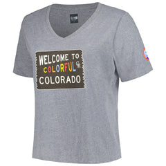 Colorado Rockies New Era Women's City Connect Plus Size V-Neck T-Shirt Lifestyle